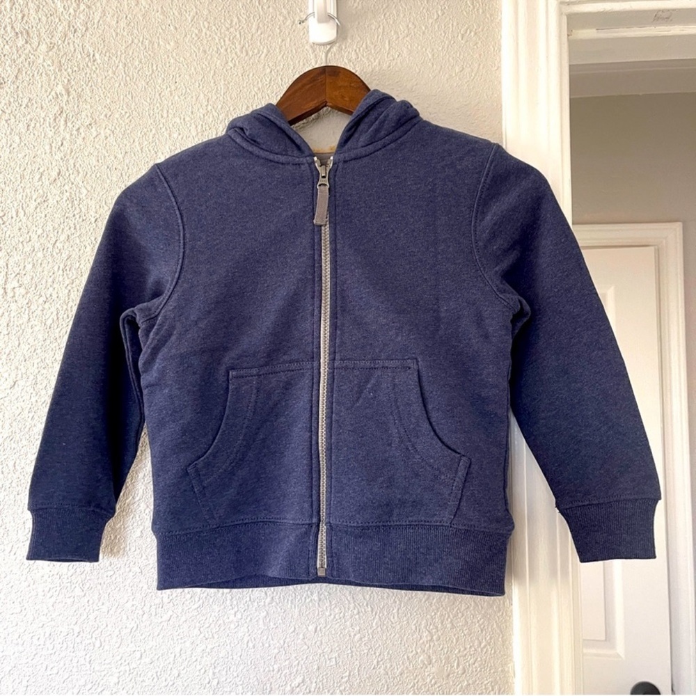 Hanna Andersson Kids Navy Blue fleece Zip-Up Hoodie 110 5-6y NWT